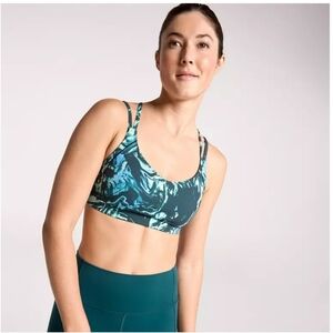 CALIA by Carrie Underwood Inspire Low Impact Sports Bra in Moss Print Sea Green